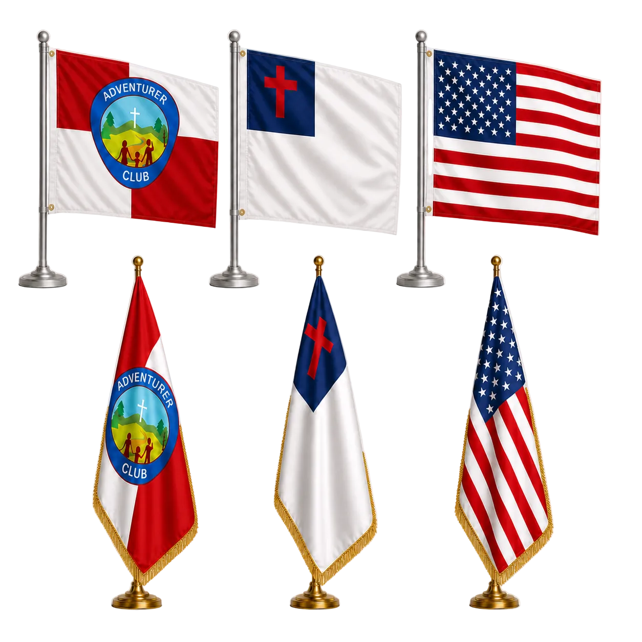 Adventurer Ceremony Flags Bundle – Indoor/Outdoor 6-Piece Set