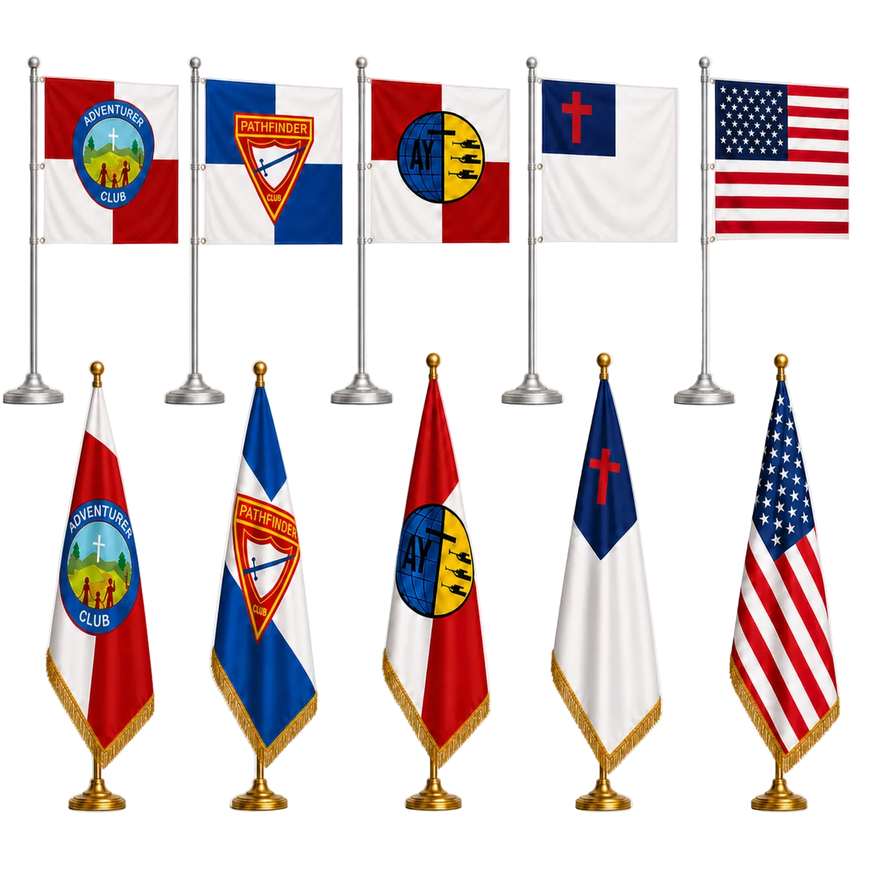 Complete Club Ministries Flags Bundle – Indoor/Outdoor 10-Piece Set