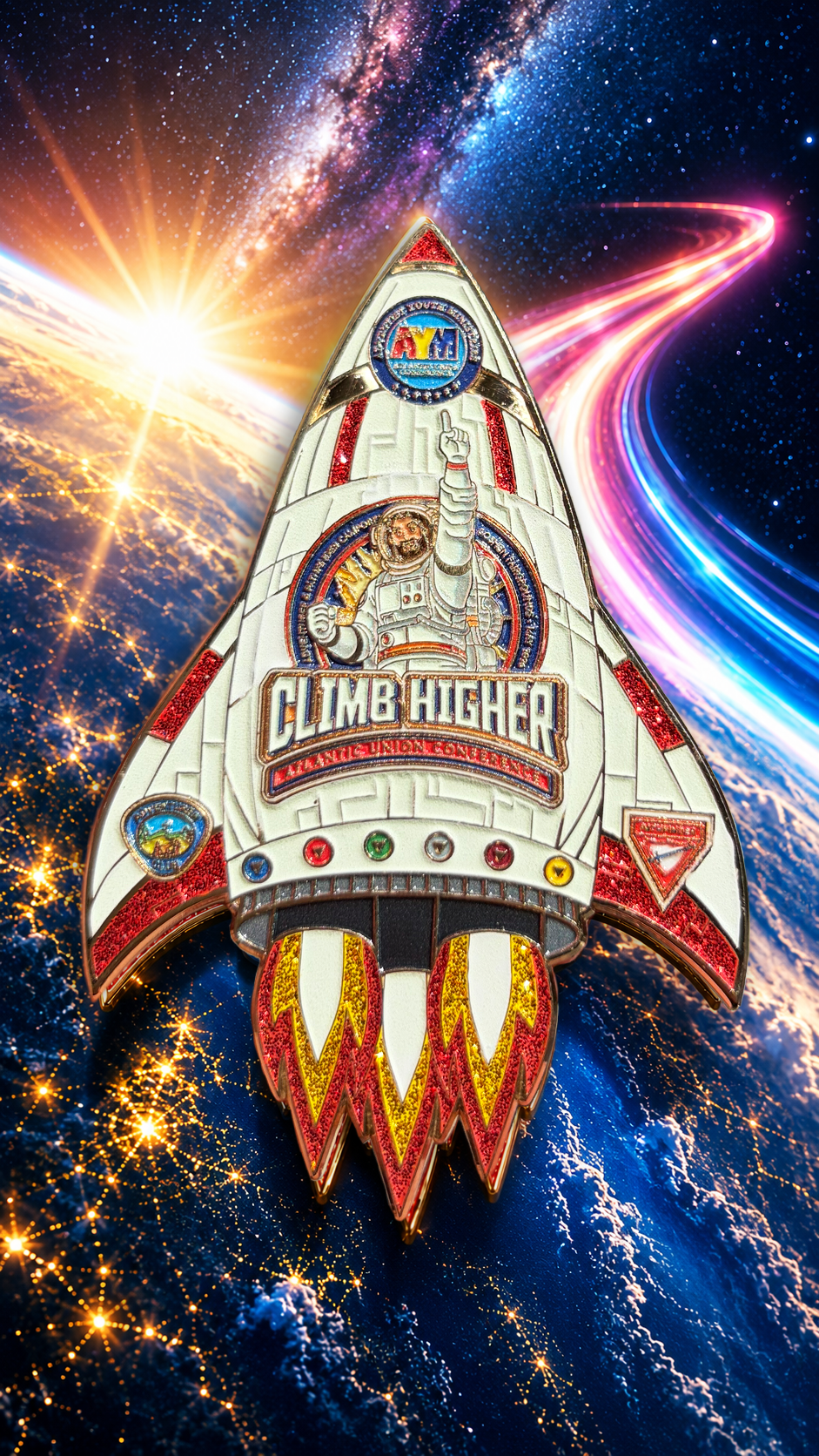 Atlantic Union Climb Higher 2026 Camporee Rocket Pin
