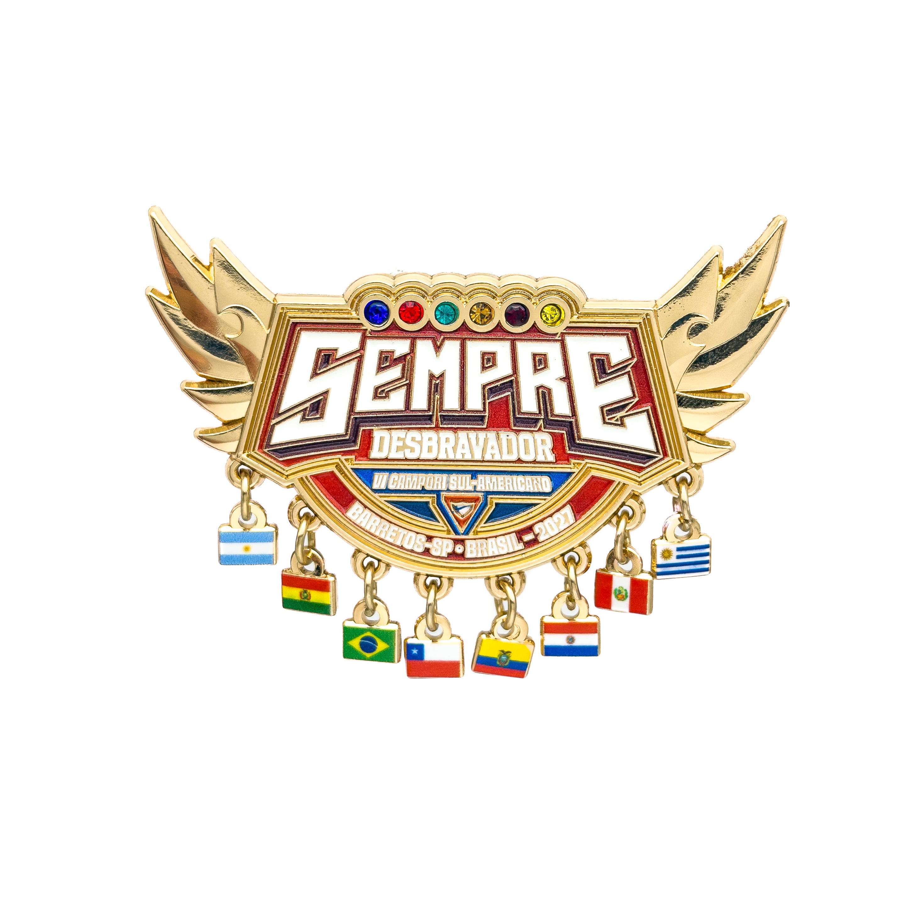 "Sempre Desbravador" DSA 2027 Scarf Slide with Flags