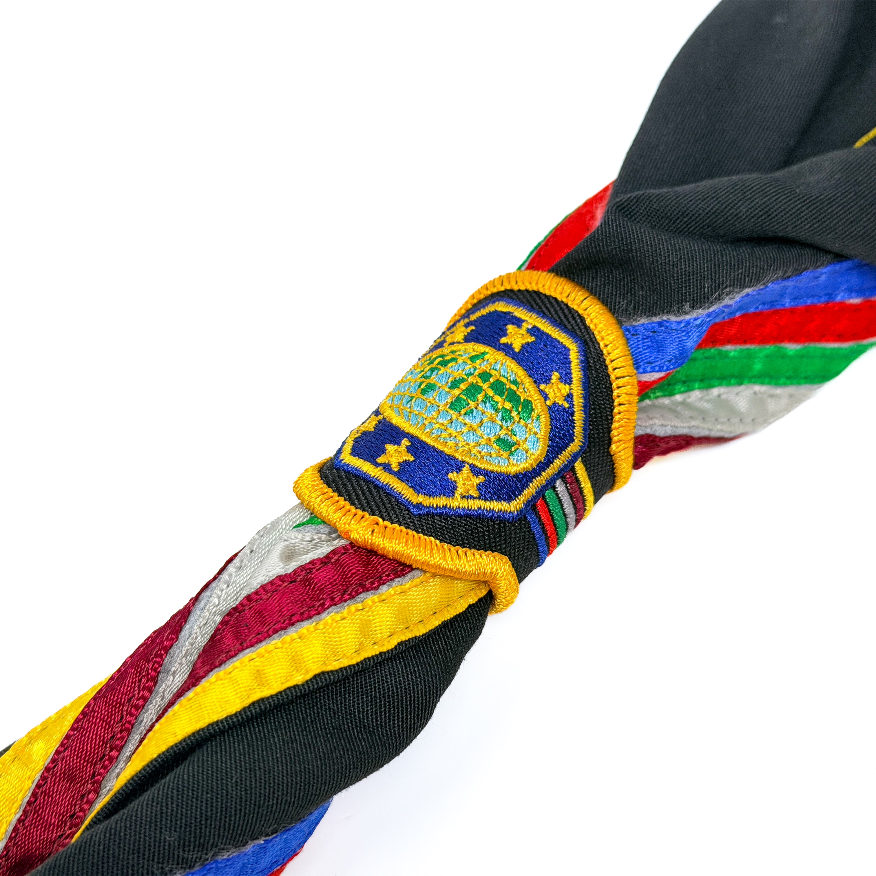 Pañuelo y tobogán con tiras de colores de la Guía maestra (edición negra para coleccionistas)