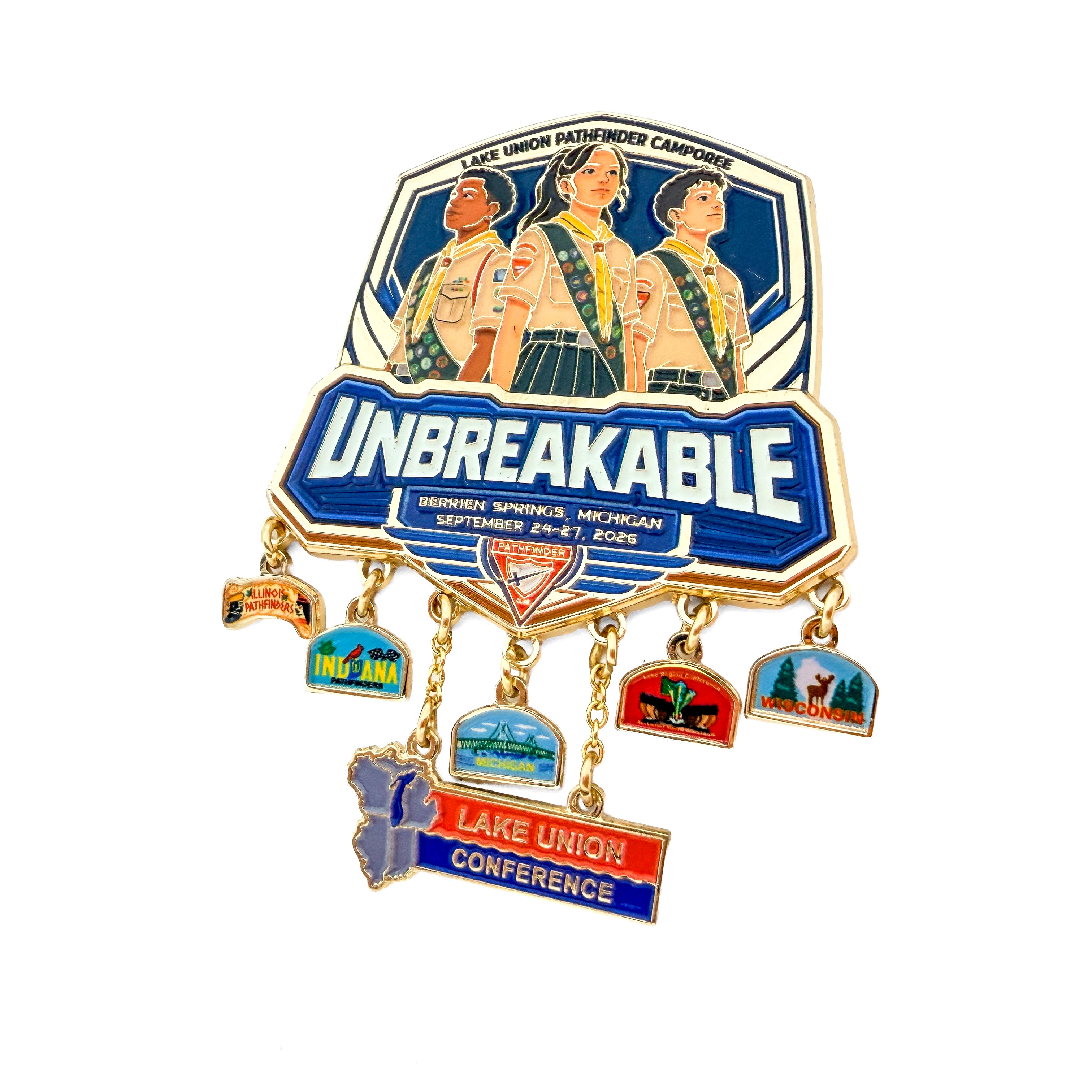 Lake Union Pathfinder Camporee 2026 "Unbreakable" Conferences Pin (Limited Edition)
