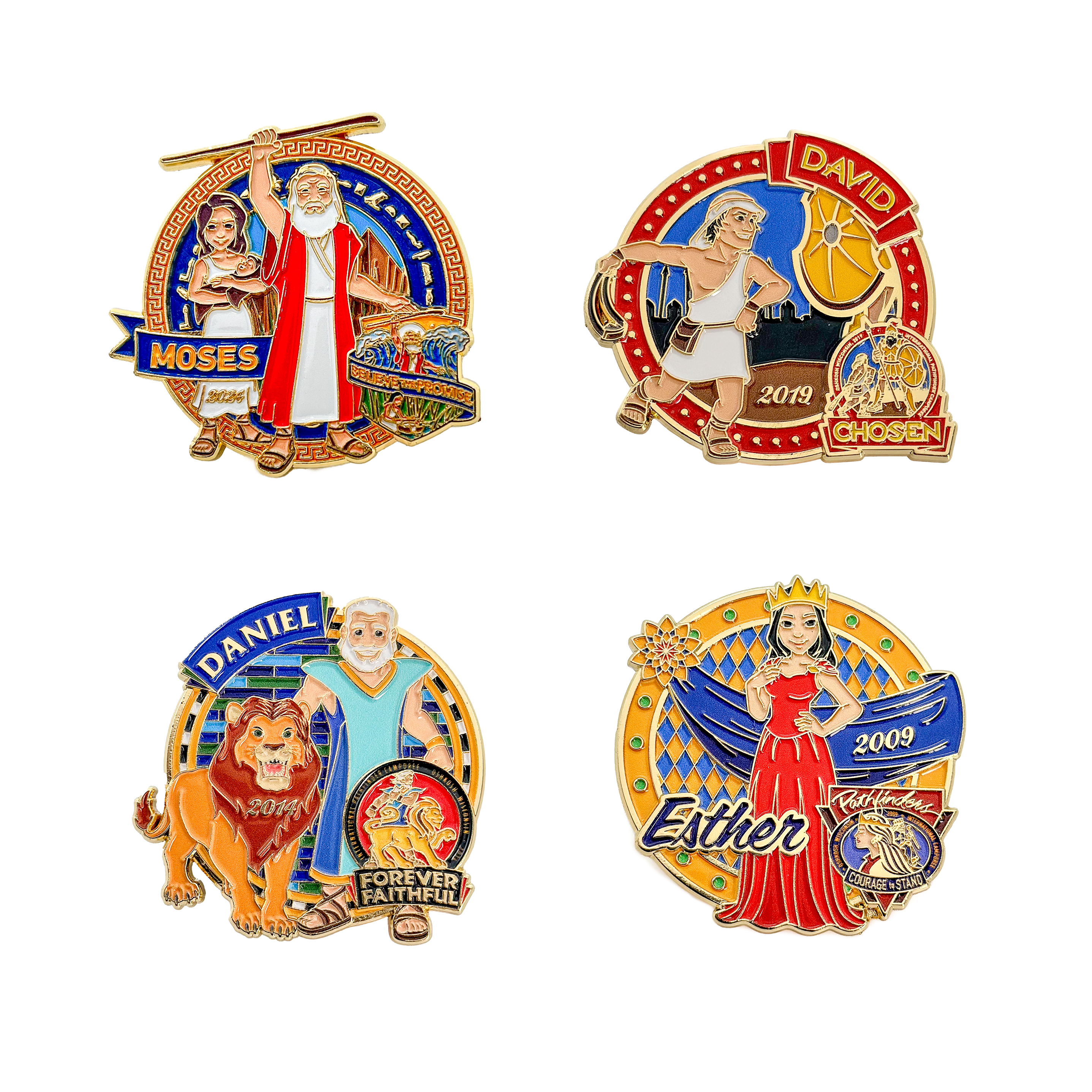 International Pathfinder Camporee Characters 2009-2024 Pin Set