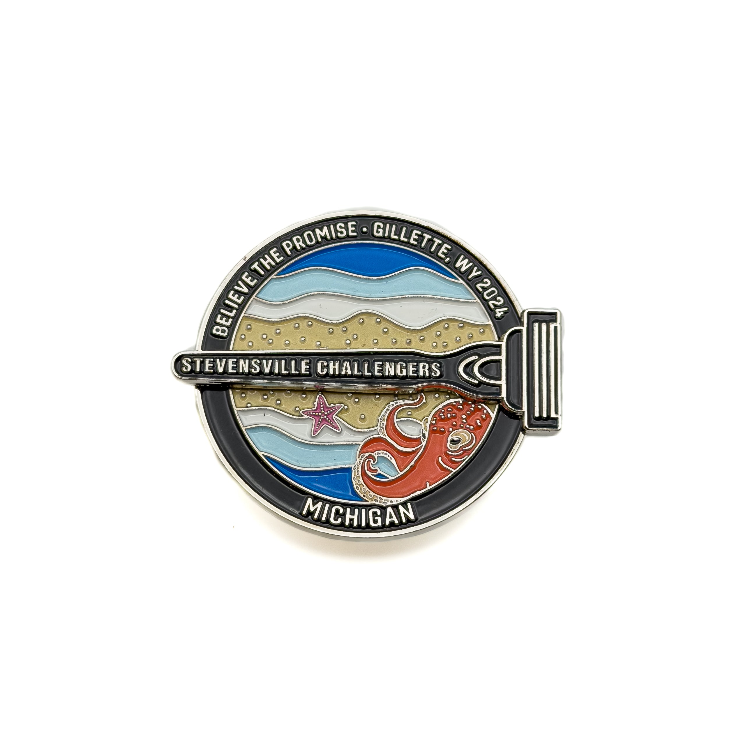 BTP Stevensville Challengers Gillette Razor Pin