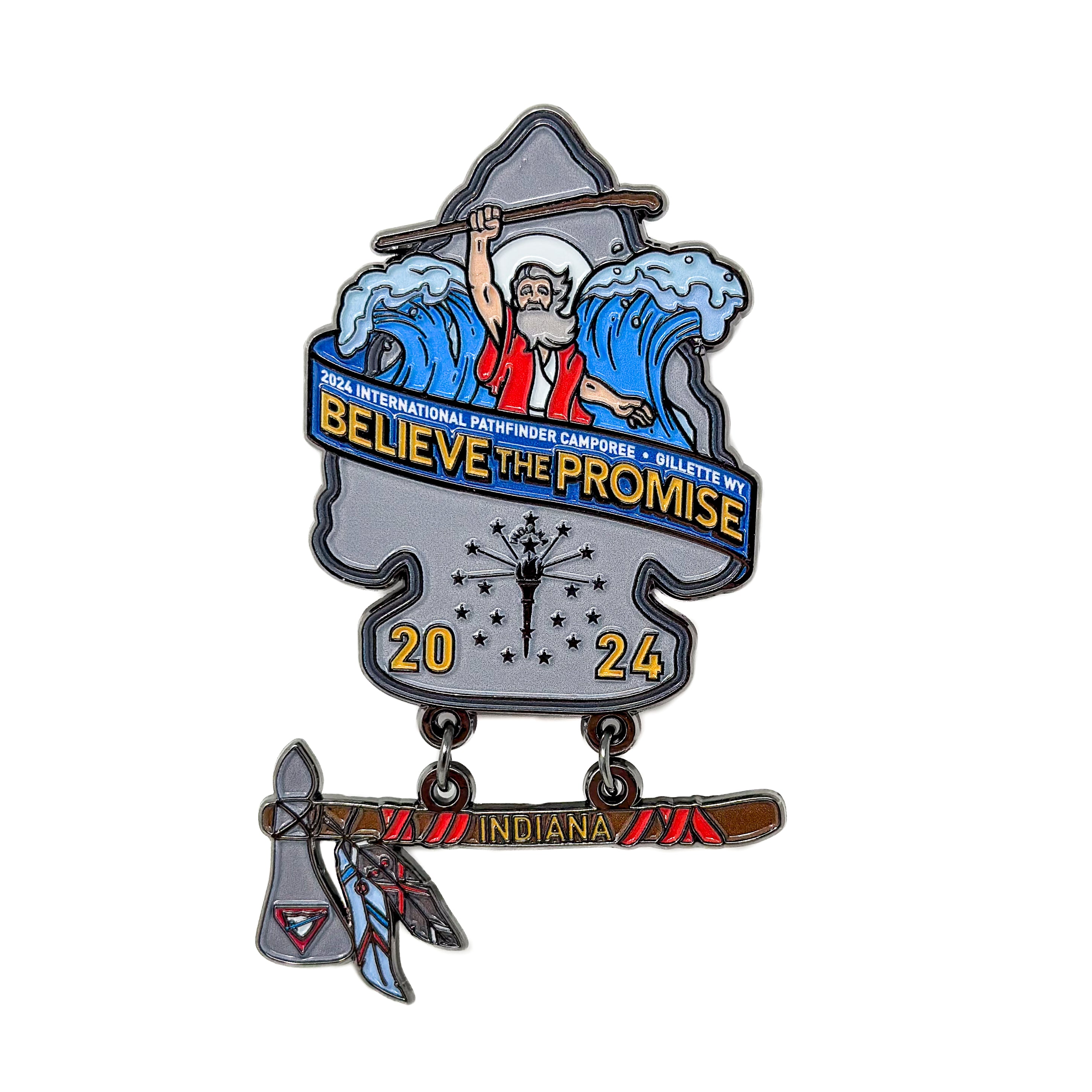 Indiana Believe the Promise 2024 Arrowhead Axe Pin