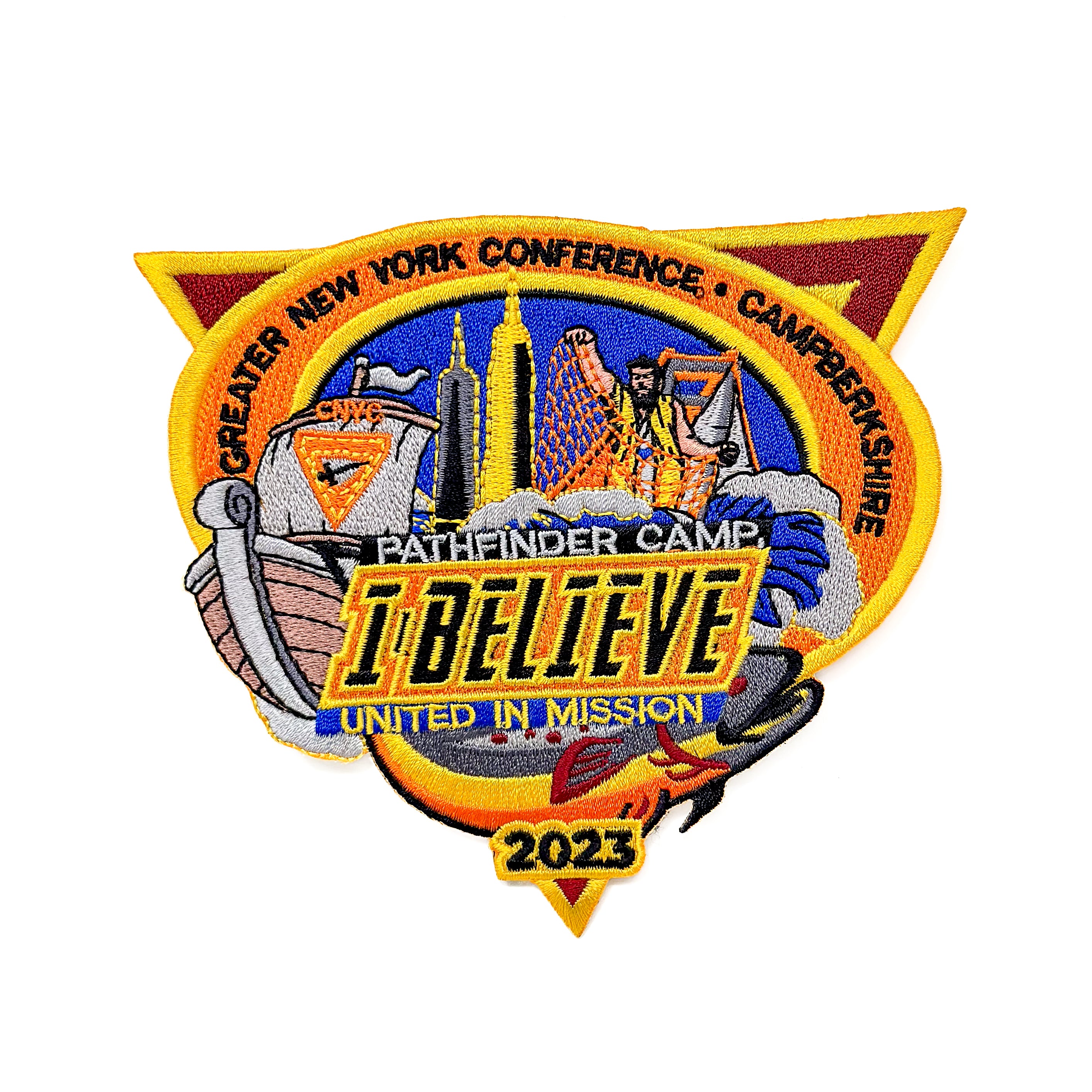 GNYC Pathfinder Camporee 2023 "I Believe United in Mission" Pin & Patch Bundle