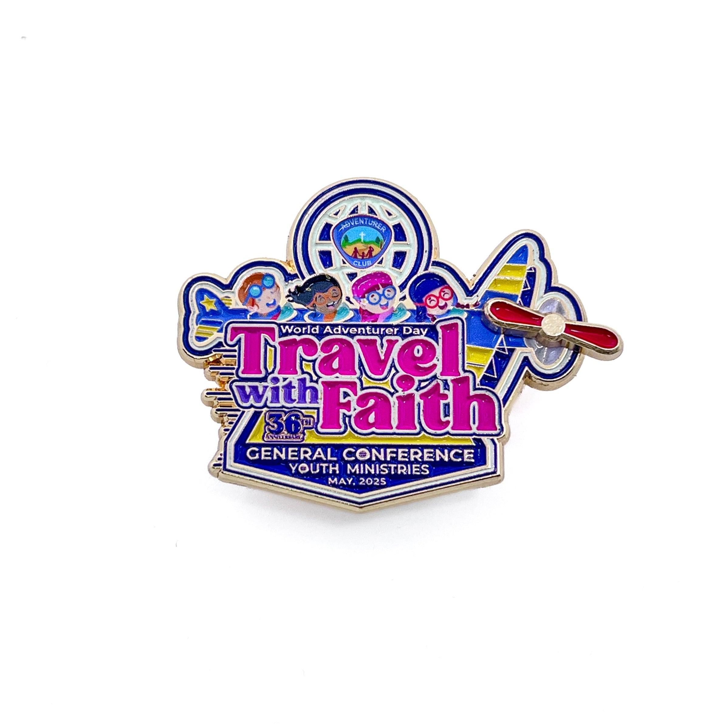 World Adventurer Day 2025 "Travel with Faith" Pin