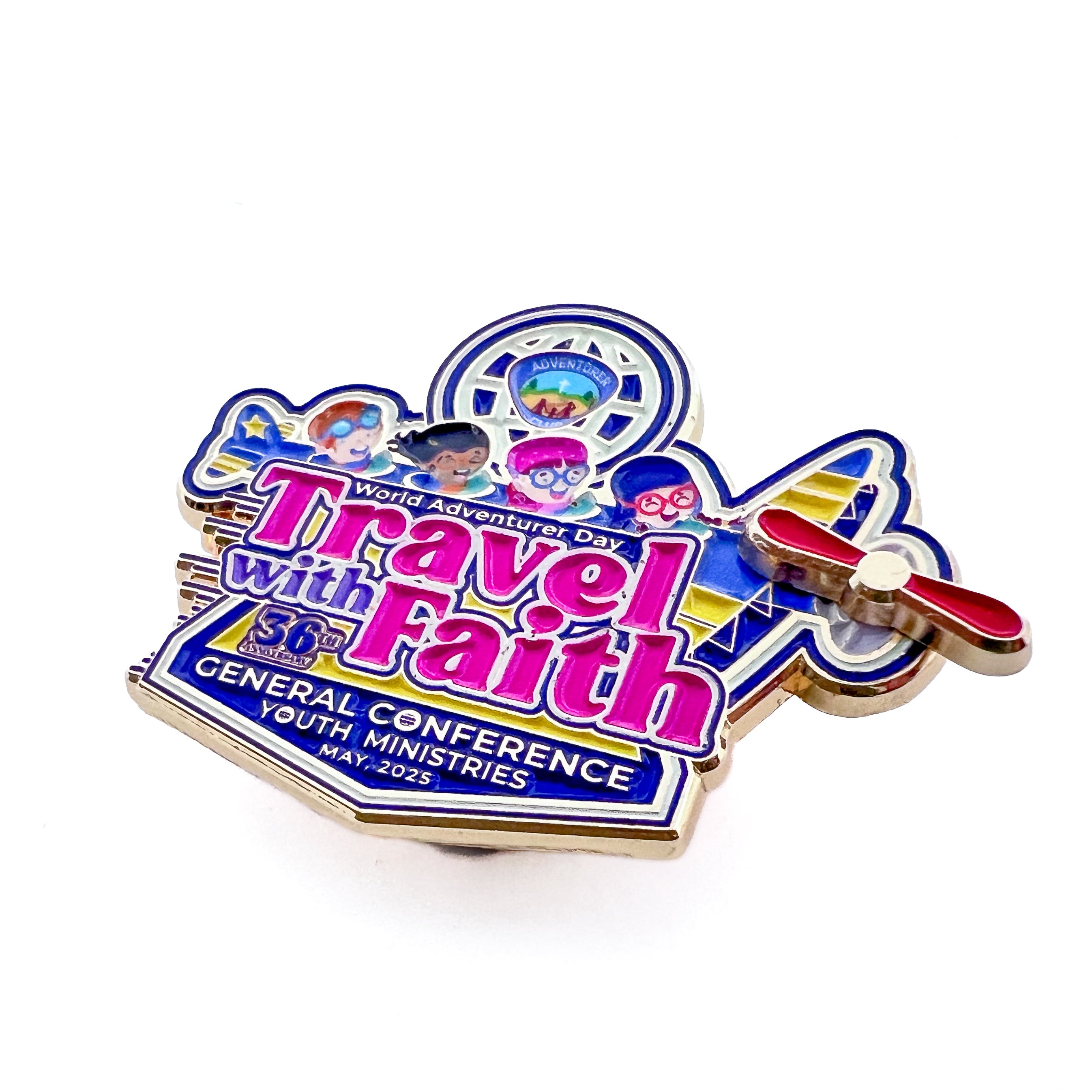 World Adventurer Day 2025 "Travel with Faith" Pin