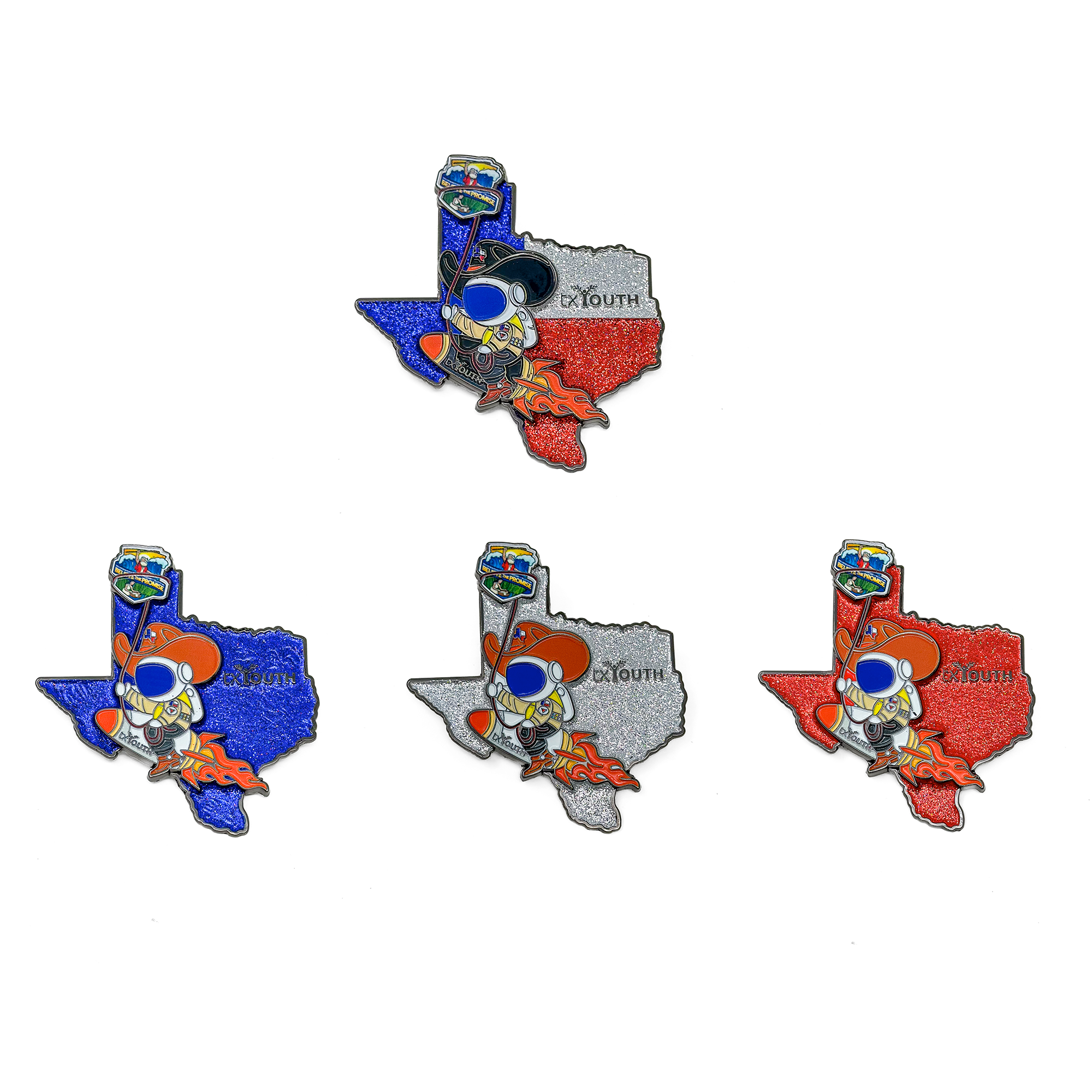 Believe 2024 Texas Space Cowboy Pin Set