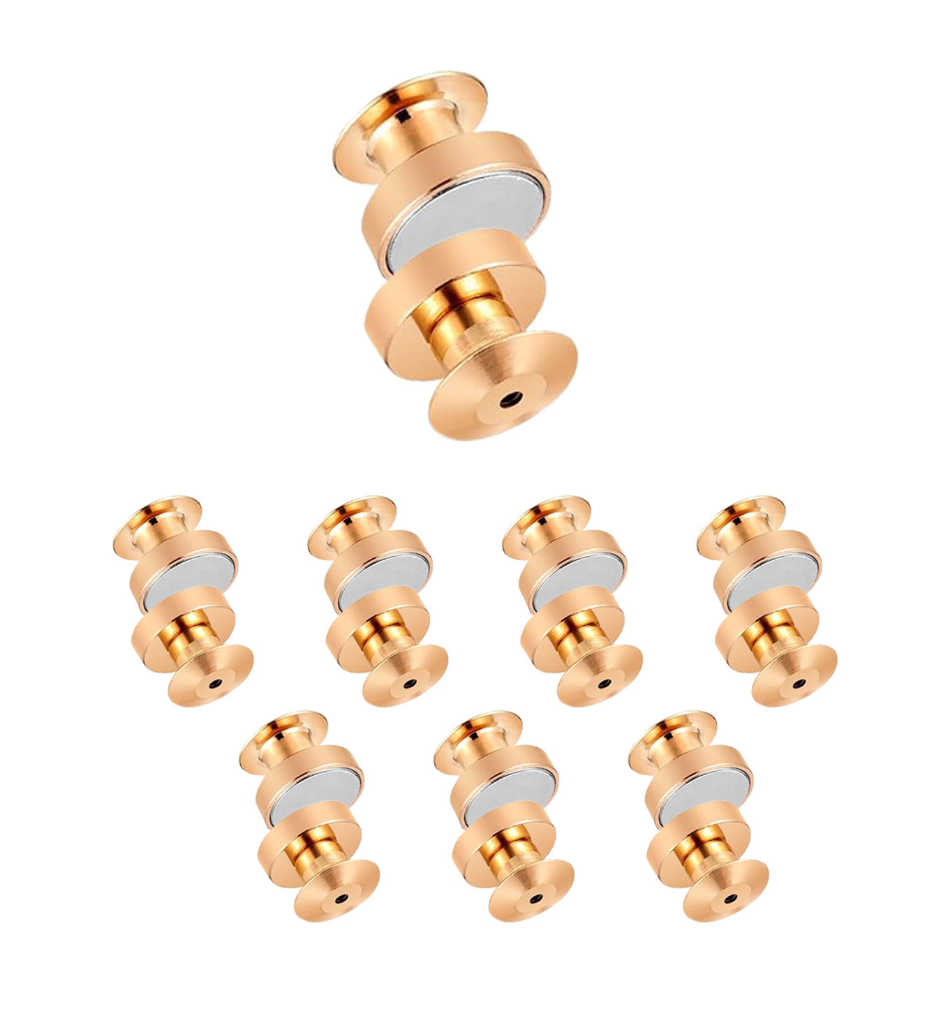 Gold Metal Magnetic Pin Backs (8 pcs)