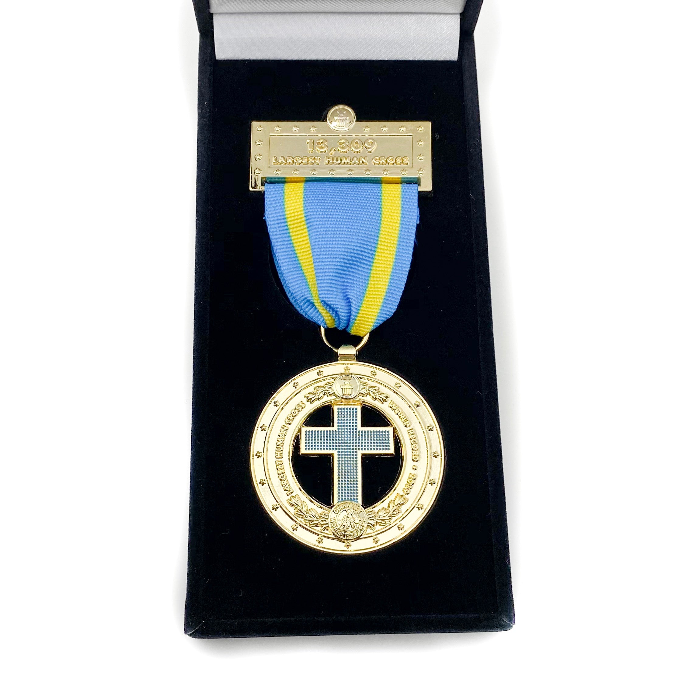 Largest Human Cross World Record Medal - Pinfinder Club