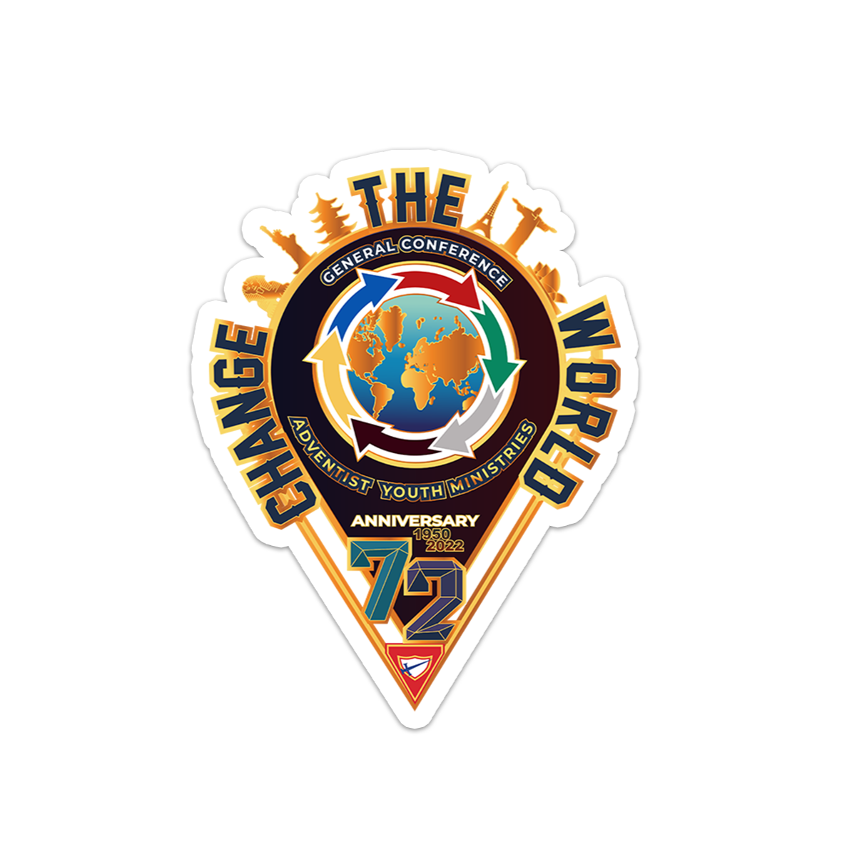 WPD 72nd Year Change the World Sticker